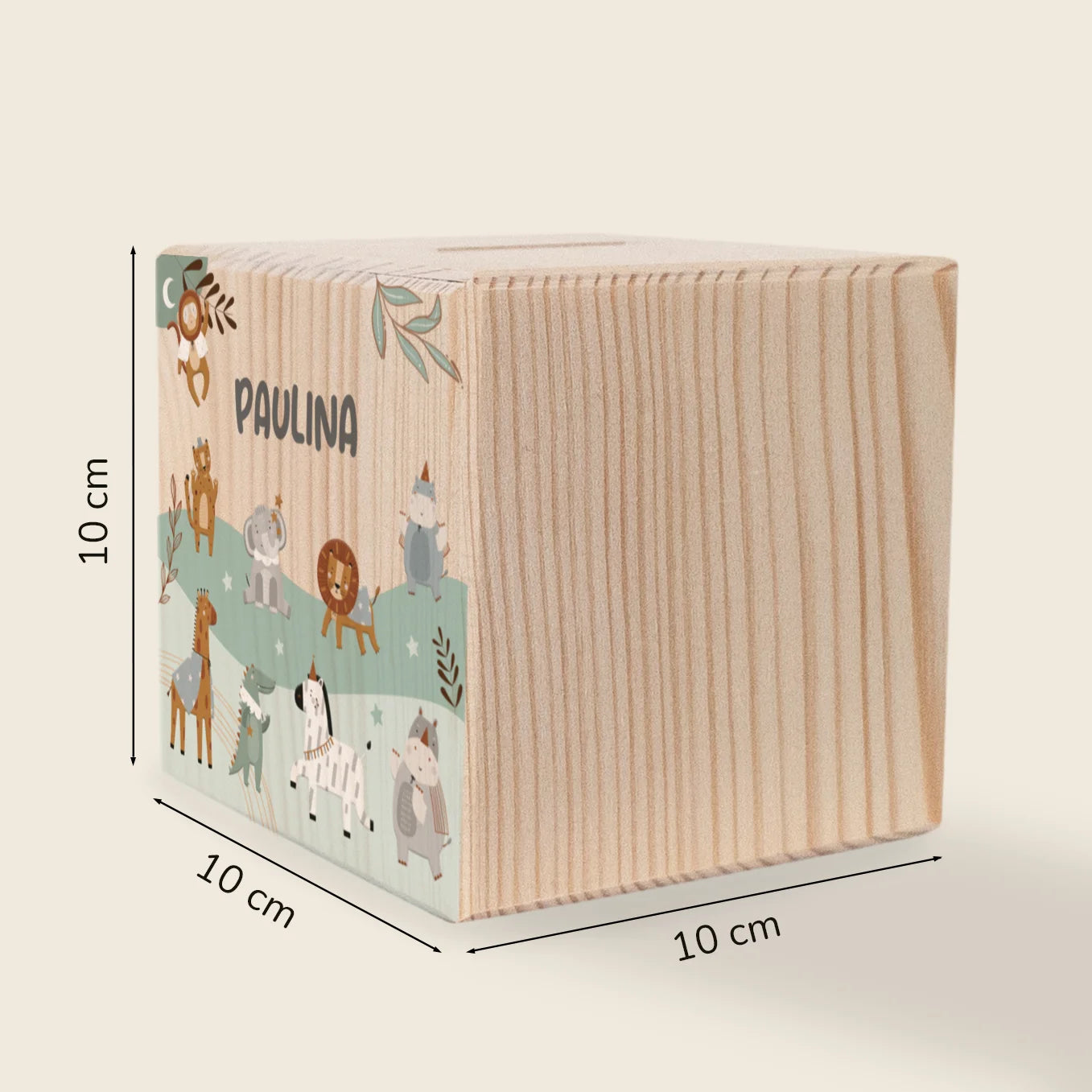 Personalisierte Holzspardose "Magie"