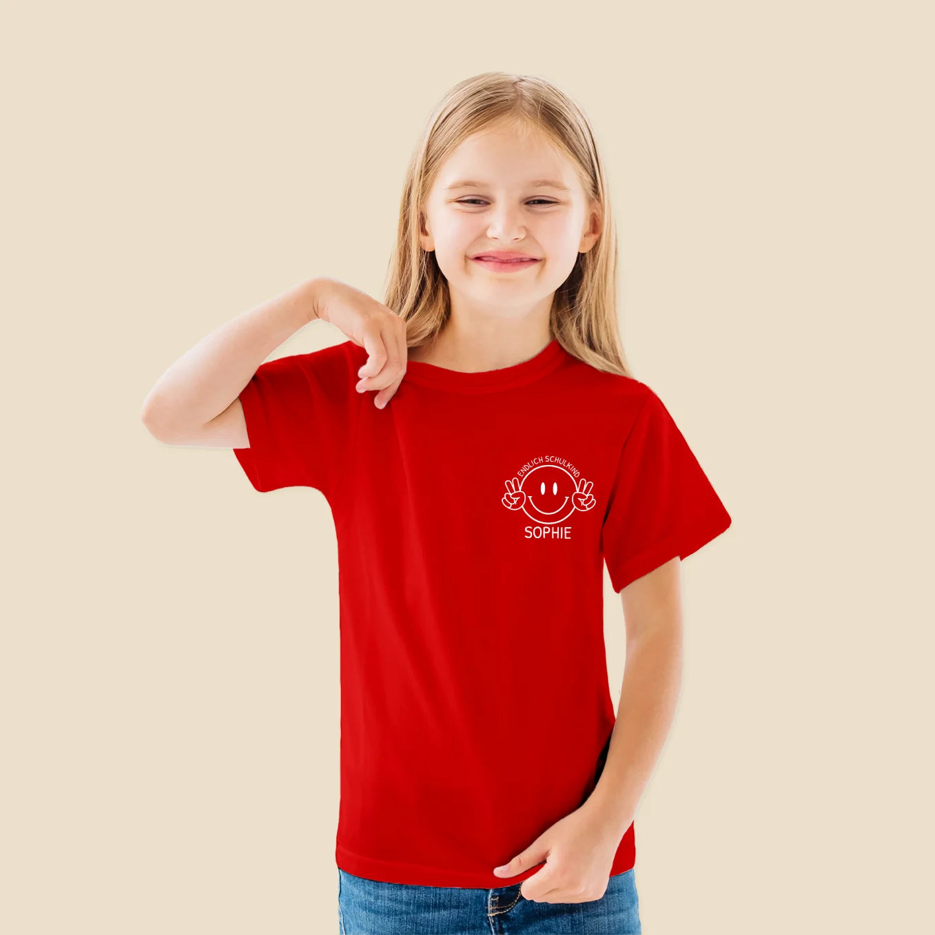 Personalisiertes T-Shirt "Endlich Schulkind"