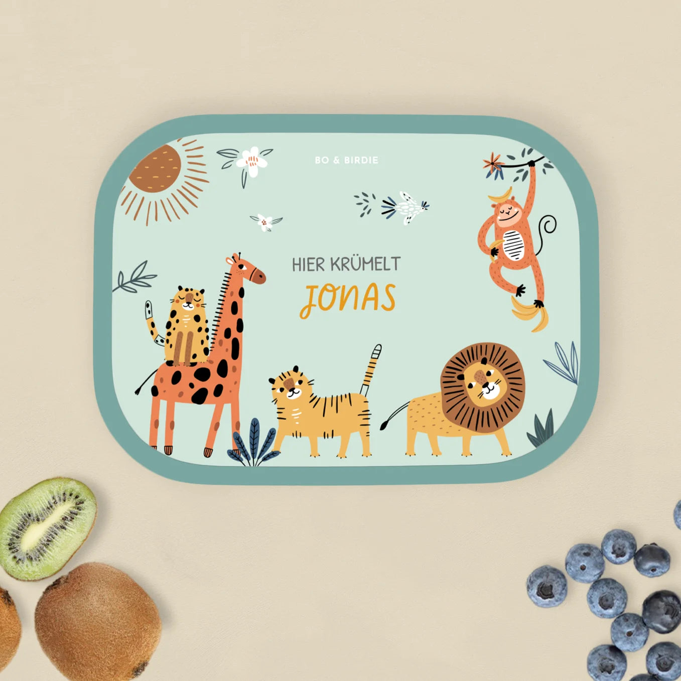 Personalisierte Mepal Brotdose "Mint Safari" Bo & Birdie