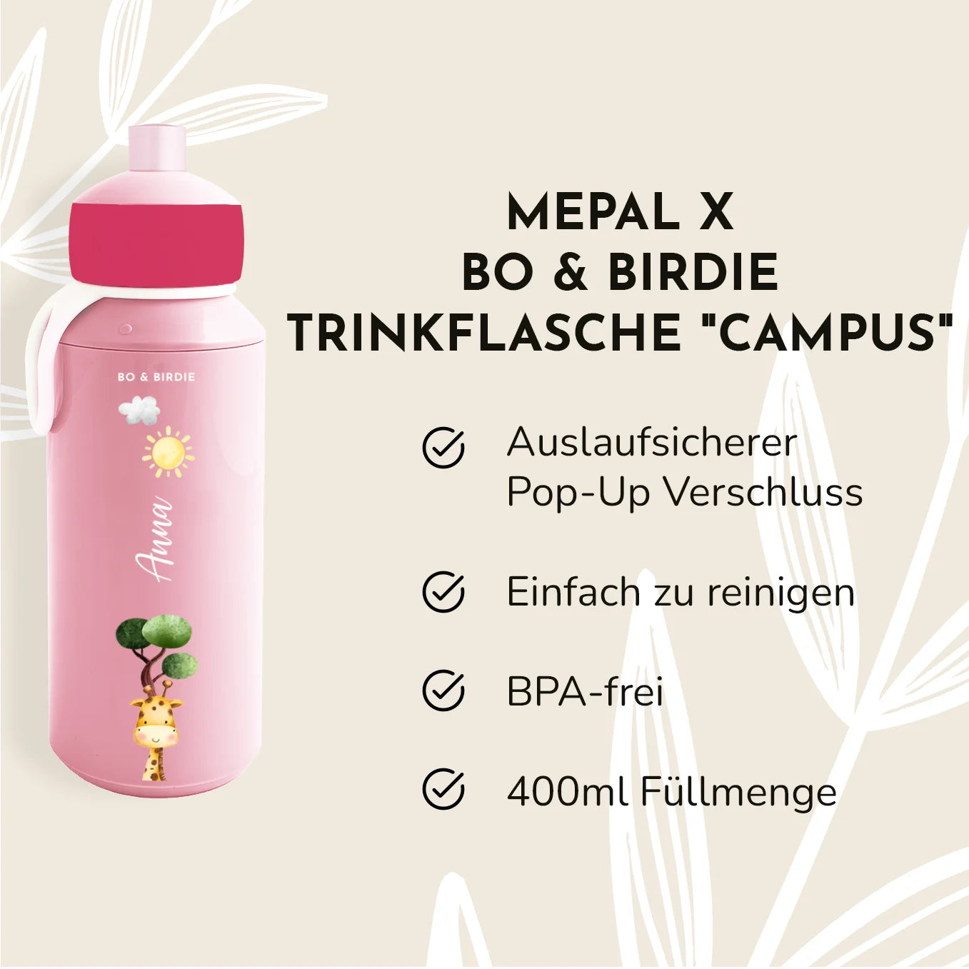 Personalisierte Mepal Brotdose & Trinkflasche "Mini Safari"