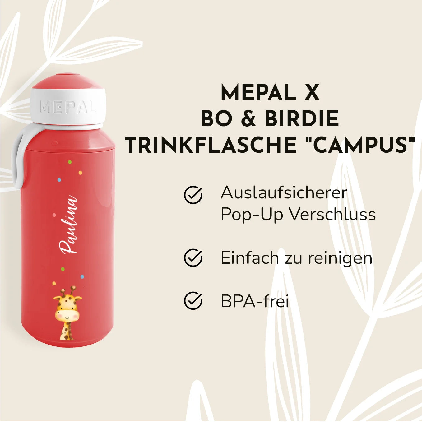 Set: Personalisierte Mepal Brotdose & Trinkflasche "Konfetti" Bo & Birdie