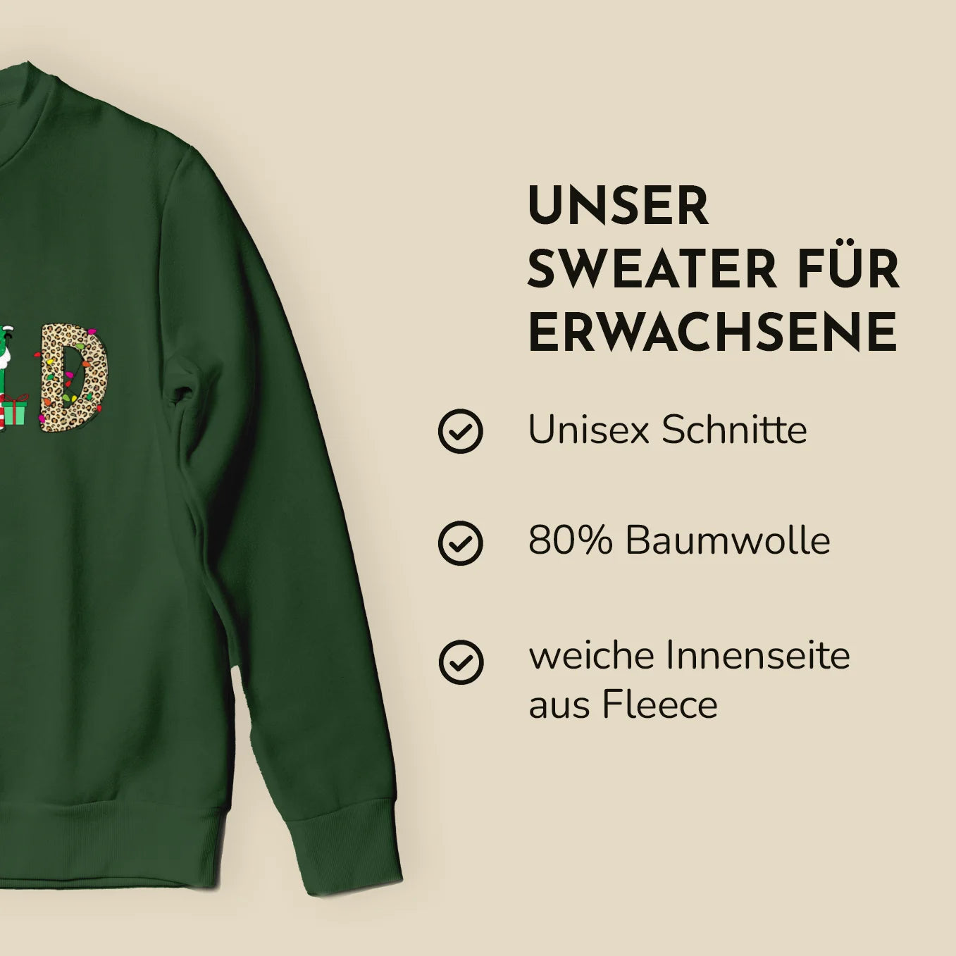 Personalisierter Partnerlook "Weihnachtsbuchstaben" - Eltern Sweater Bo & Birdie