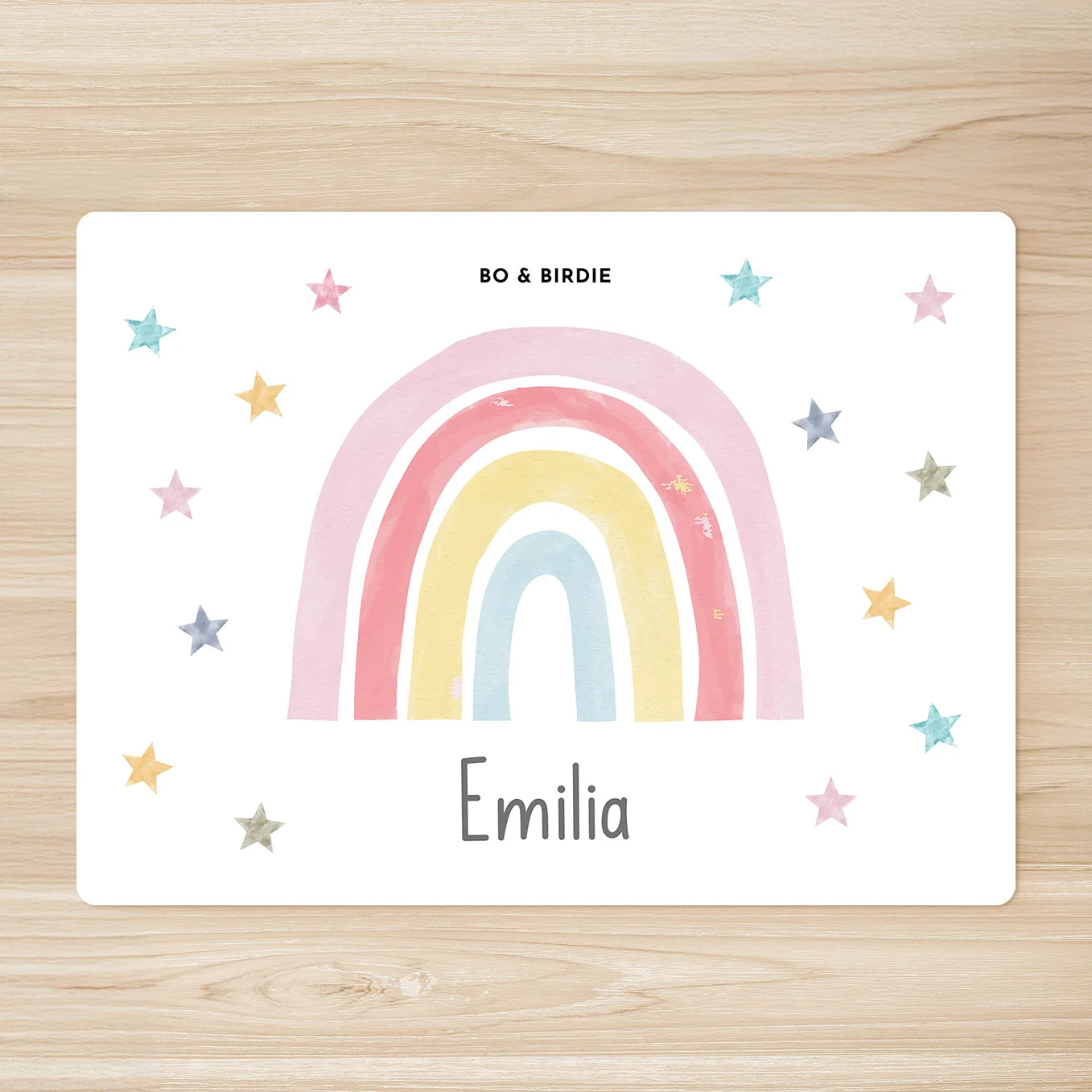 Personalisierte Tischunterlage "Regenbogen"