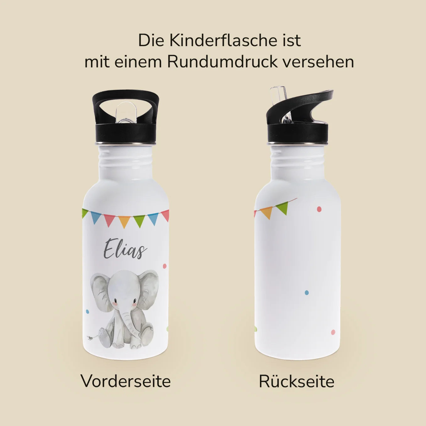 Personalisierte Thermo-Trinkflasche Kinder "Wunschtier"