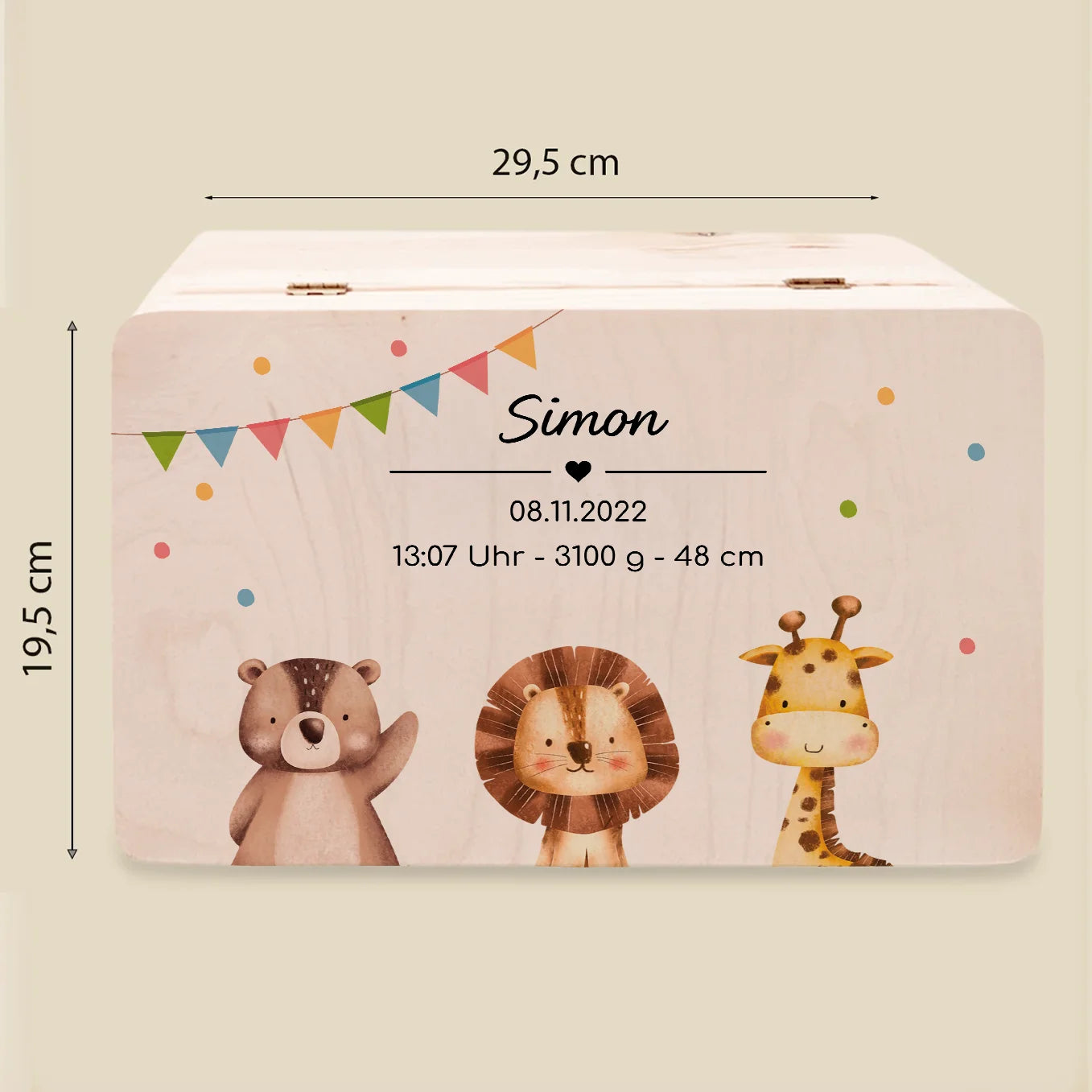 Personalisierte Erinnerungsbox "Konfetti"