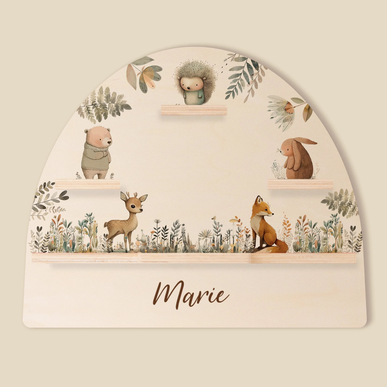 Personalisiertes Toniebox Regal "Aquarell Tiere Wald"