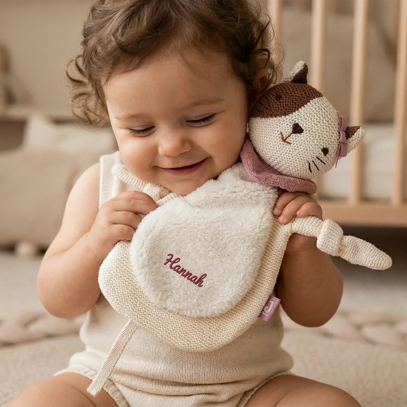 Personalisiertes Schnuffeltuch bestickt "Wunschtier"