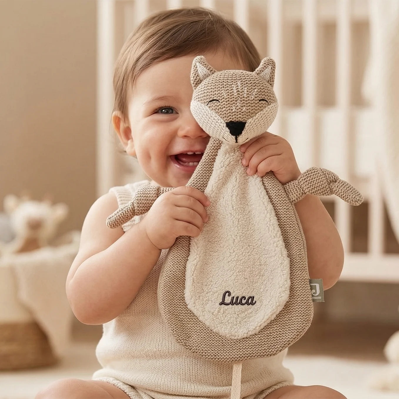 Personalisiertes Schnuffeltuch bestickt "Wunschtier"