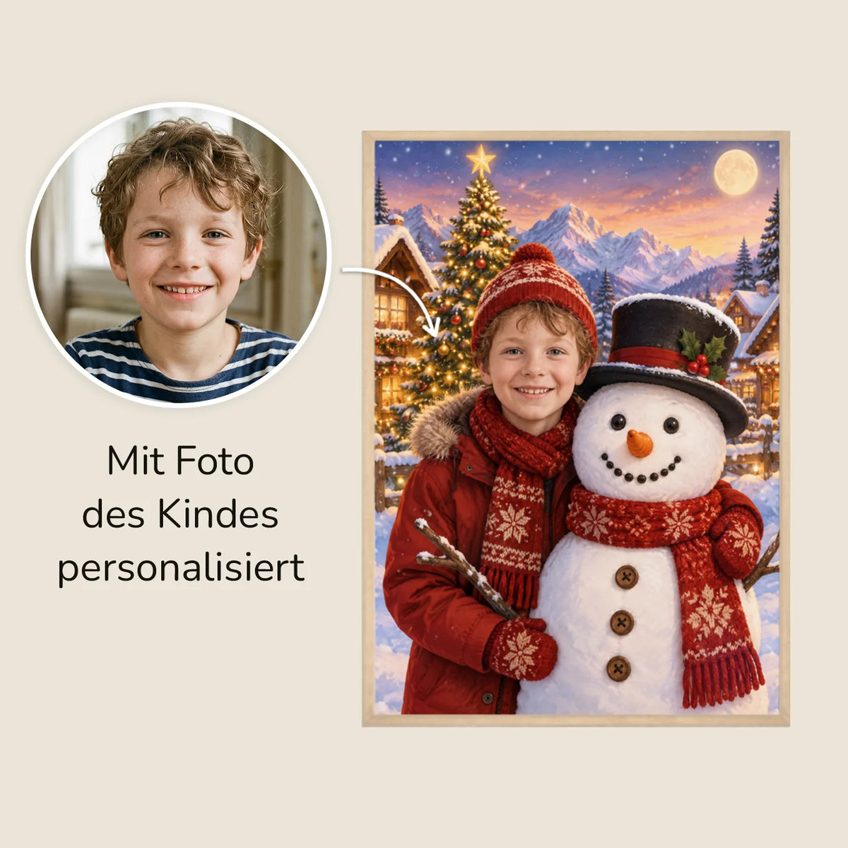 Personalisiertes Kinderposter "Schneezauber"