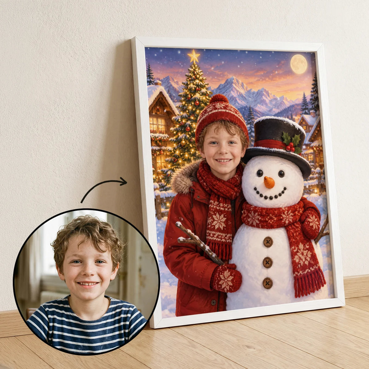 Personalisiertes Kinderposter "Schneezauber"