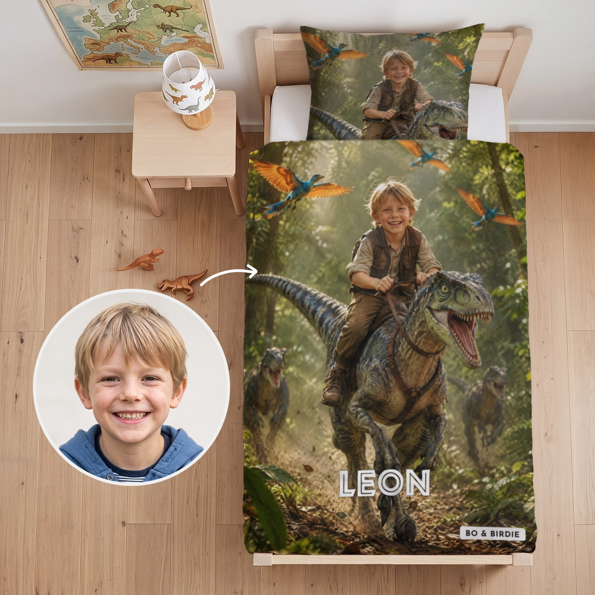 Personalisierte Bettwäsche "Dino"