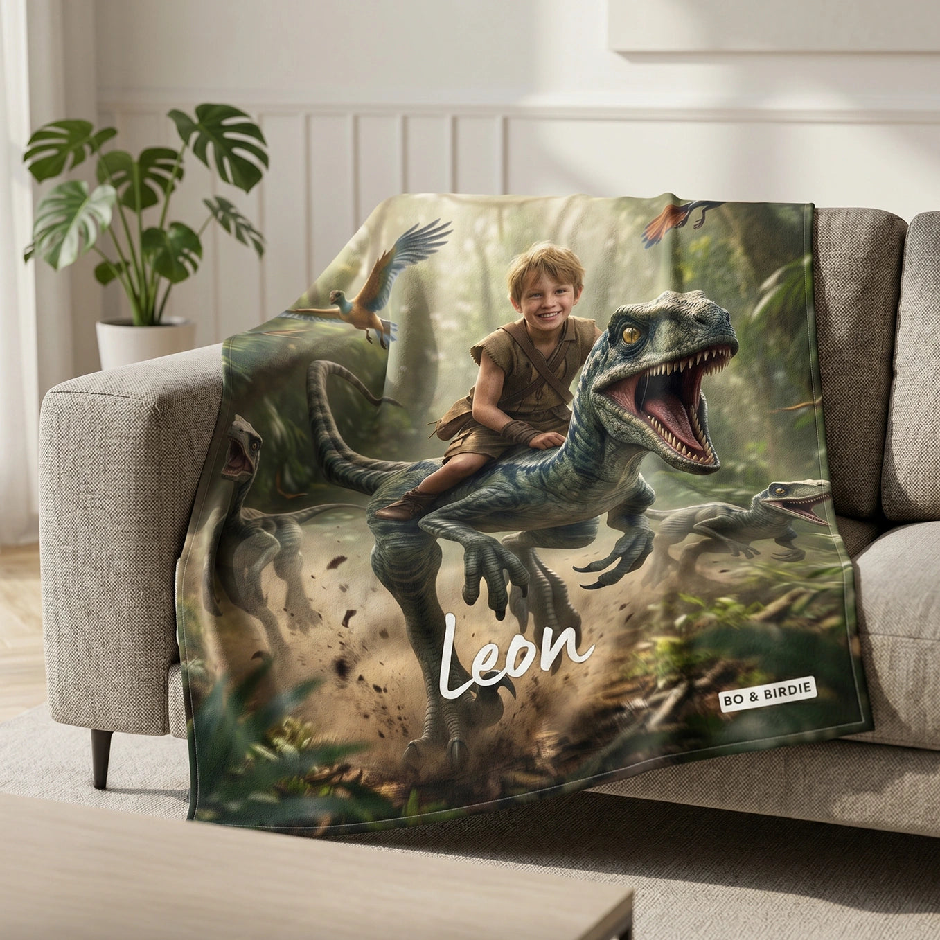 Personalisierte Decke "Dino"