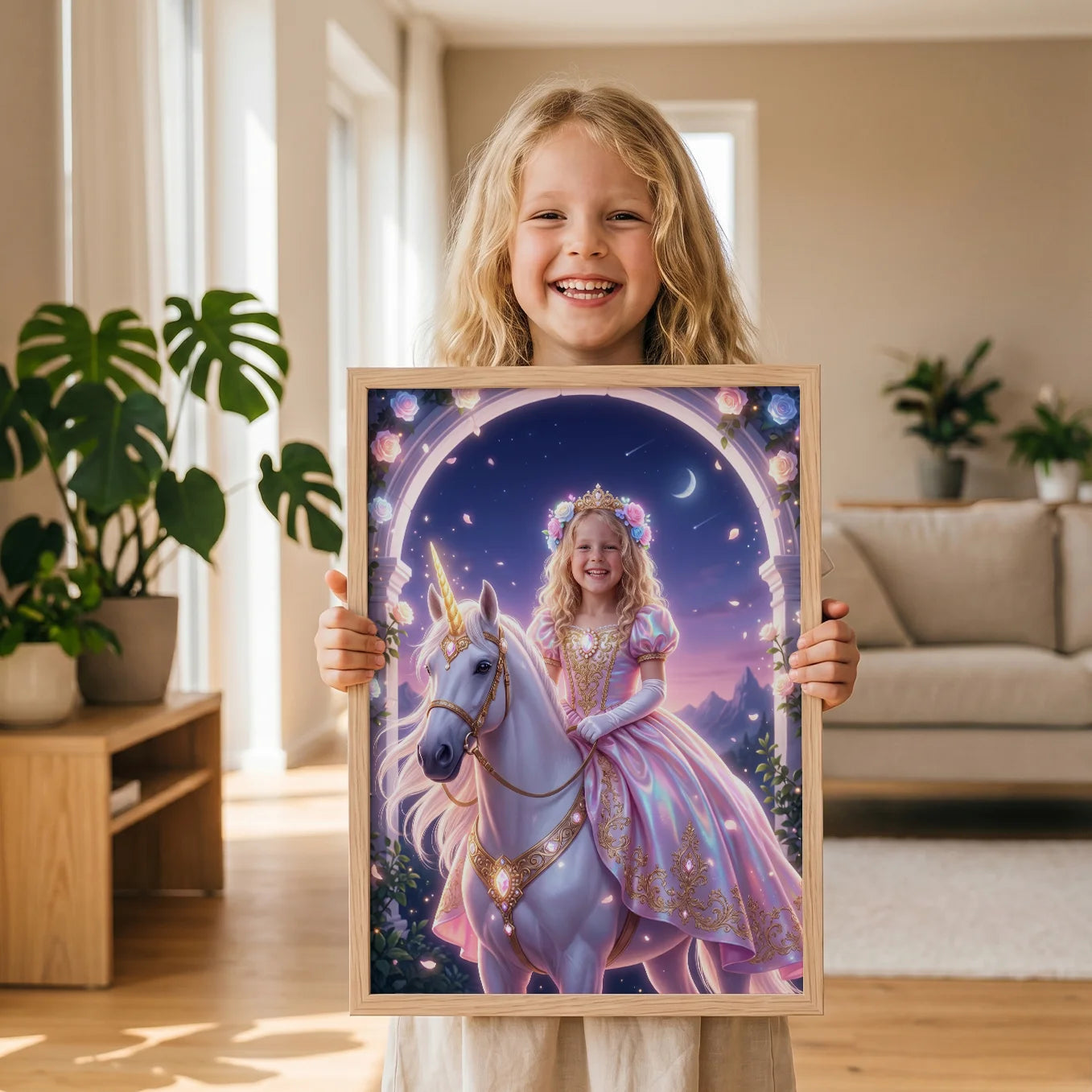 Personalisiertes Kinderposter "Einhorn Prinzessin"