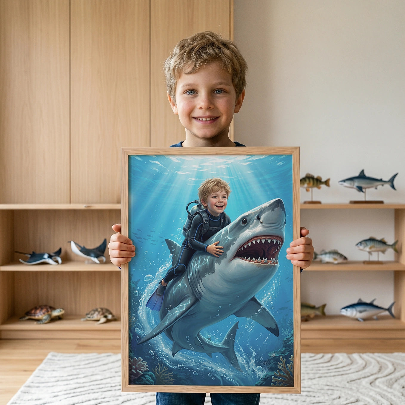 Personalisiertes Kinderposter "Hai"