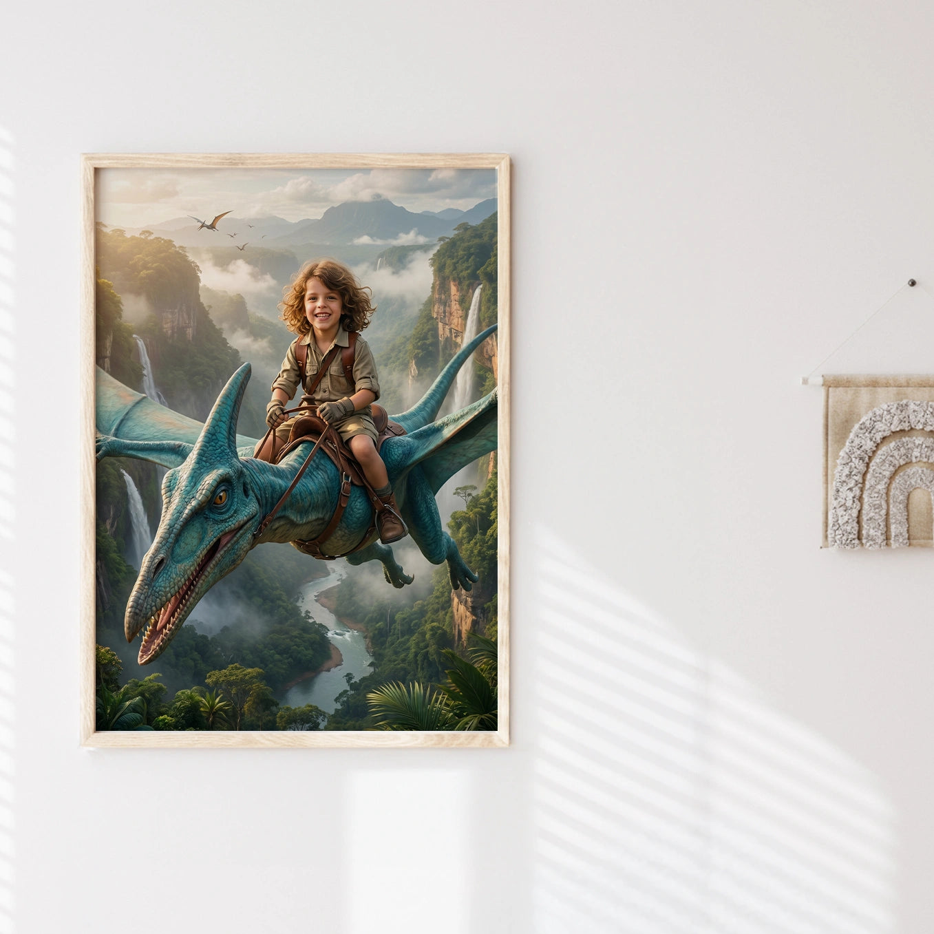 Personalisiertes Kinderposter "Fliegender Dino"
