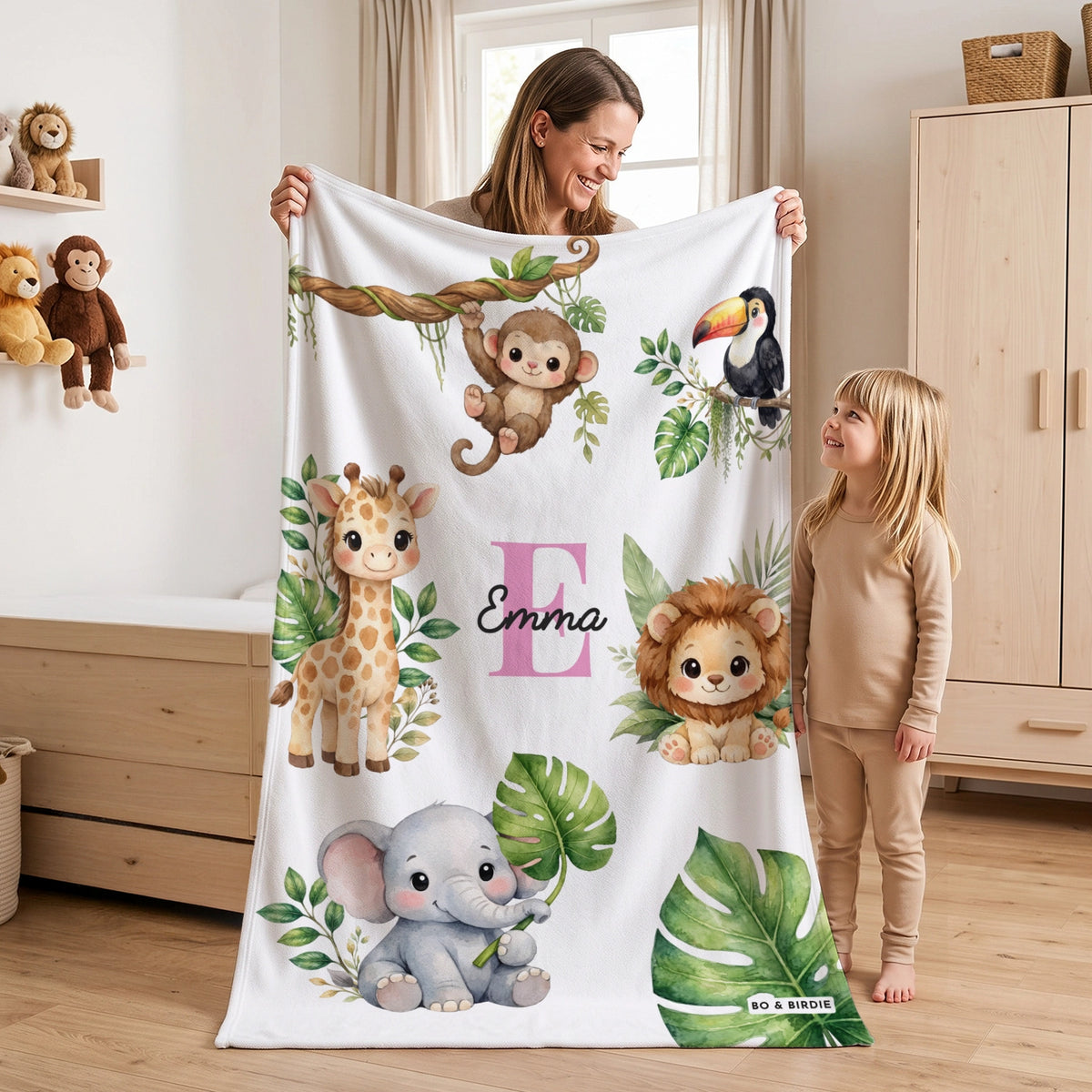 Personalisierte Decke "Safari Tiere"