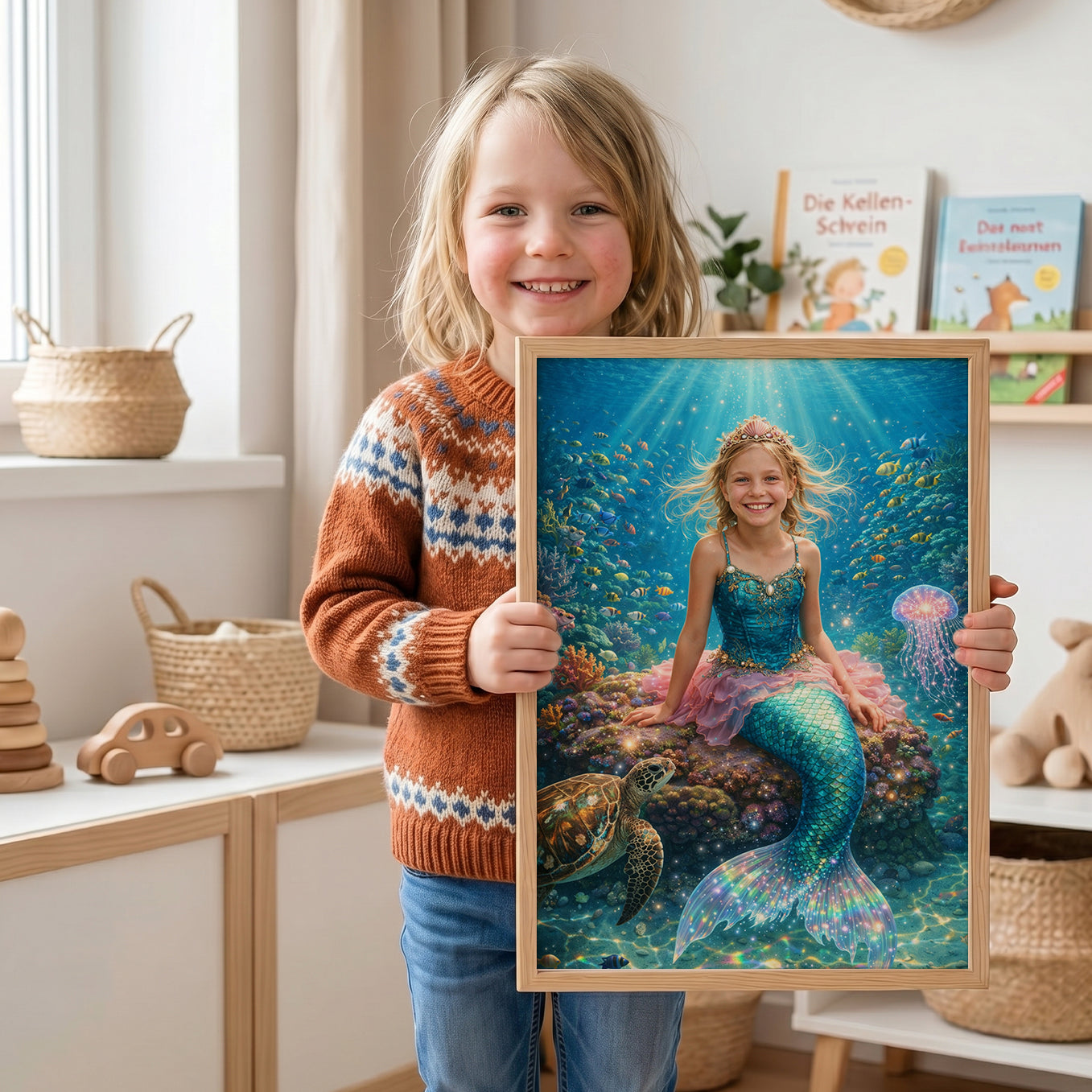 Personalisiertes Kinderposter "Meerjungfrau"