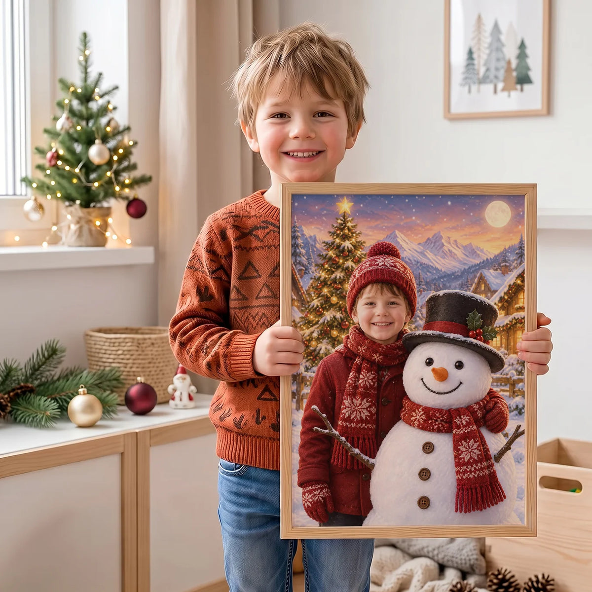 Personalisiertes Kinderposter "Schneezauber"