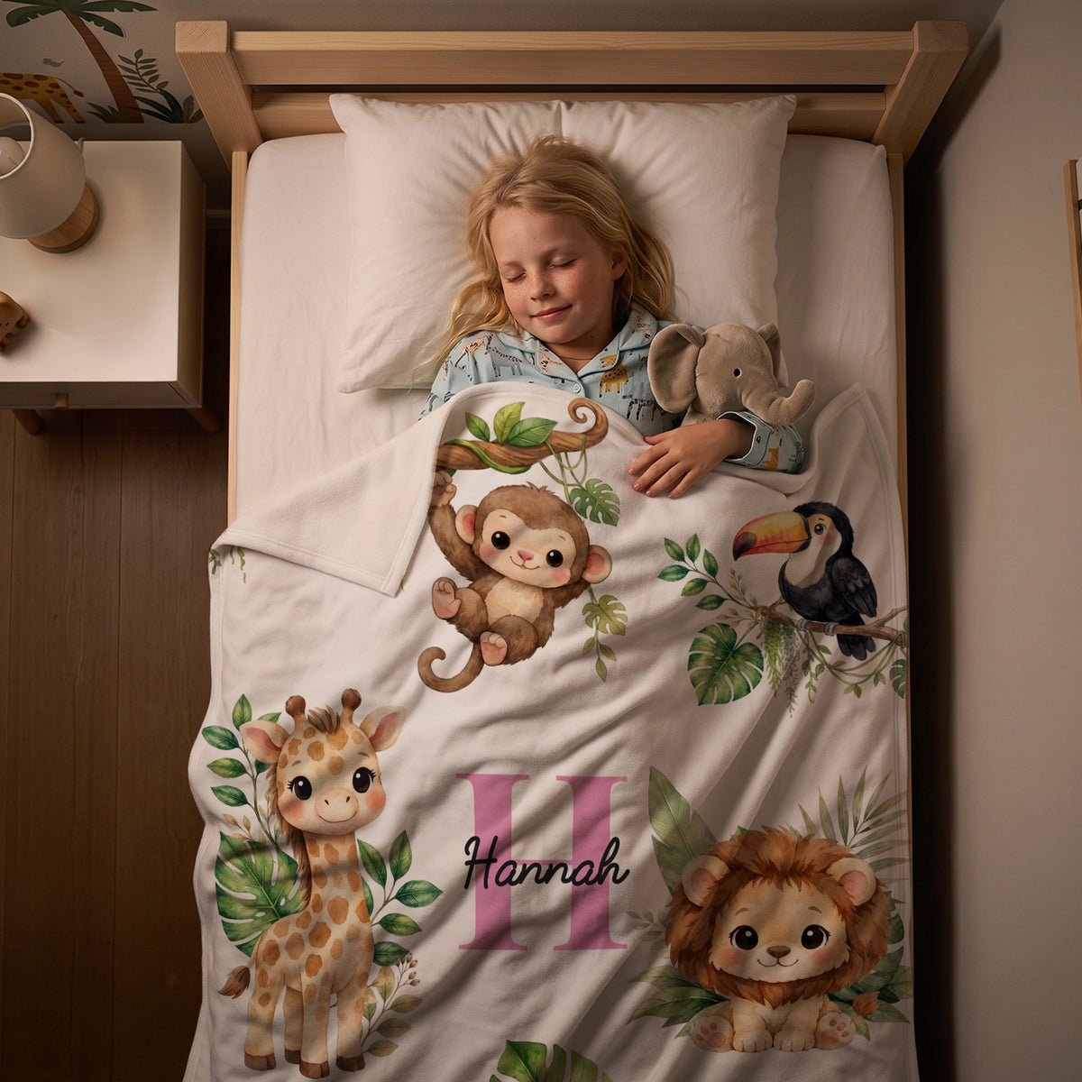 Personalisierte Decke "Safari Tiere"