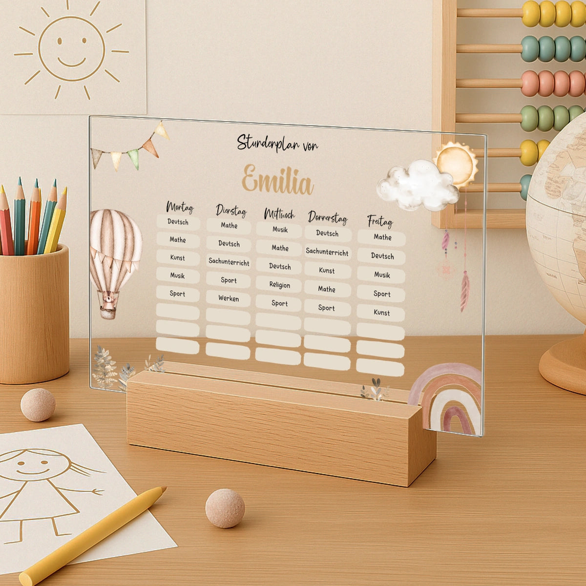 Personalisierter Boho Stundenplan