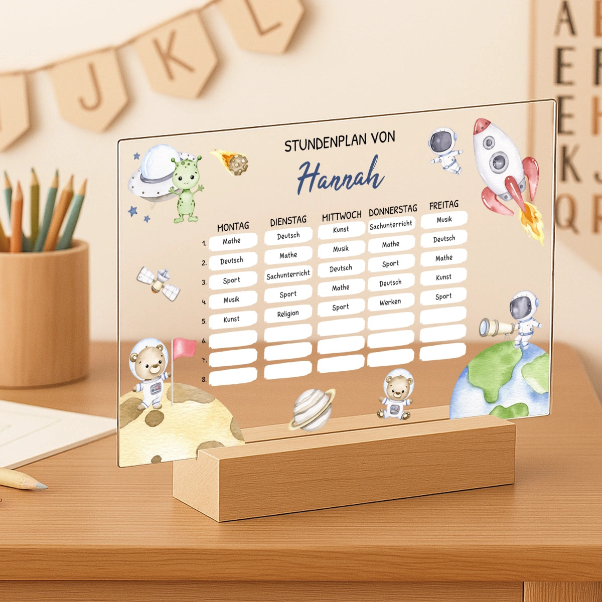 Personalisierter Space Stundenplan