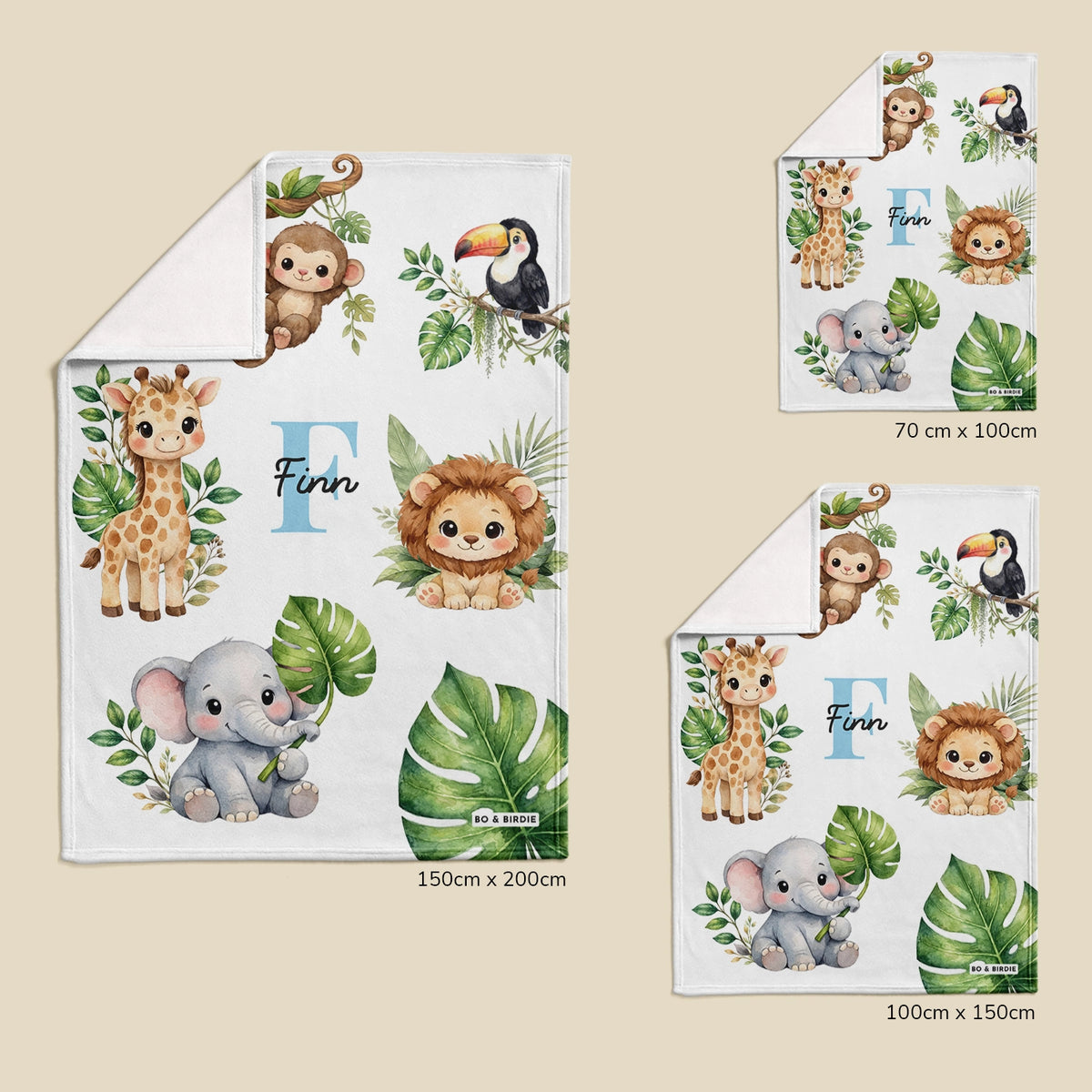 Personalisierte Decke "Safari Tiere"