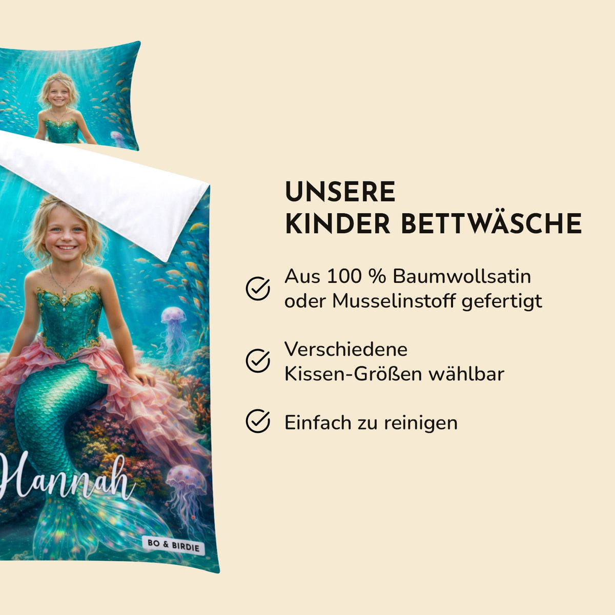 Personalisierte Bettwäsche "Meerjungfrau"