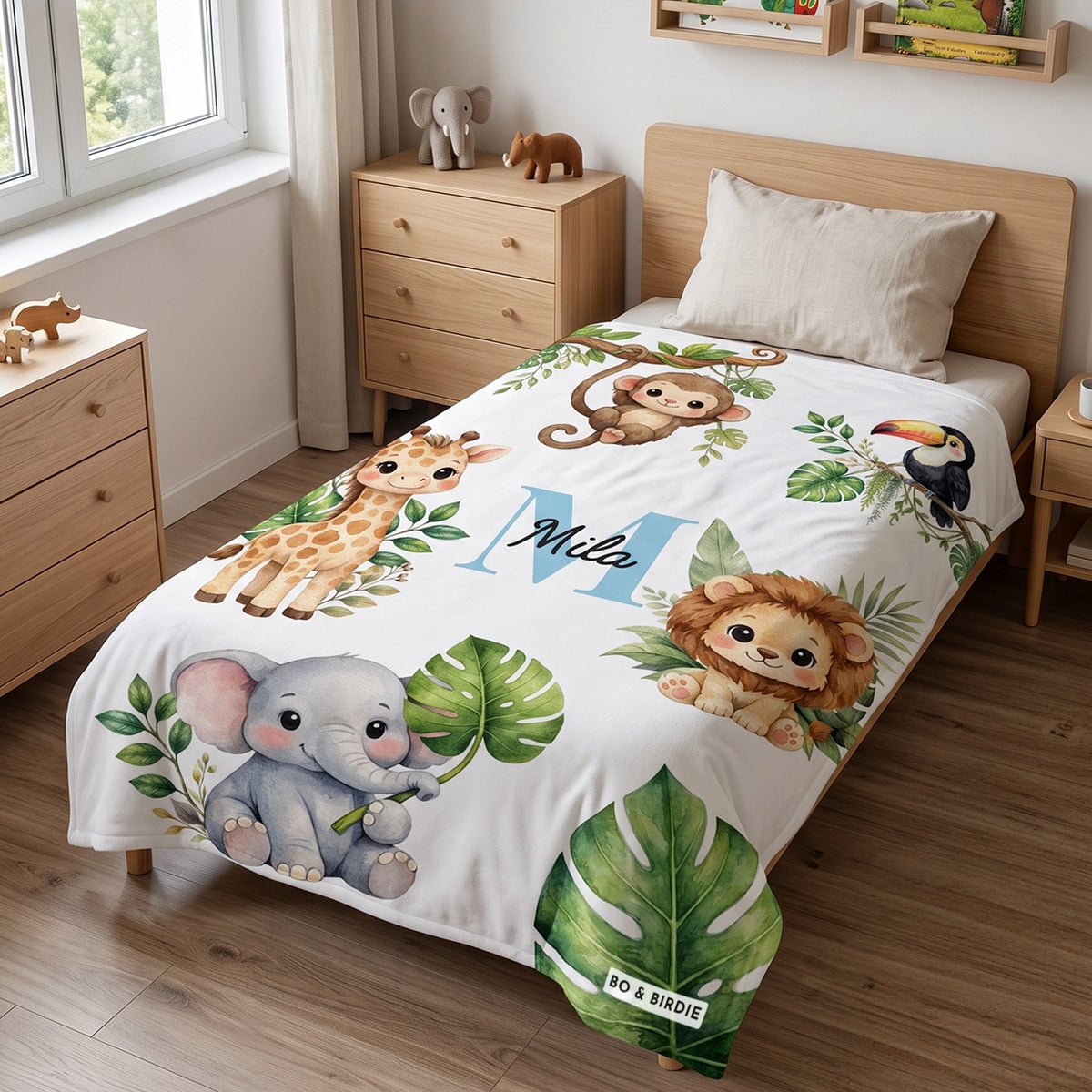 Personalisierte Decke "Safari Tiere"