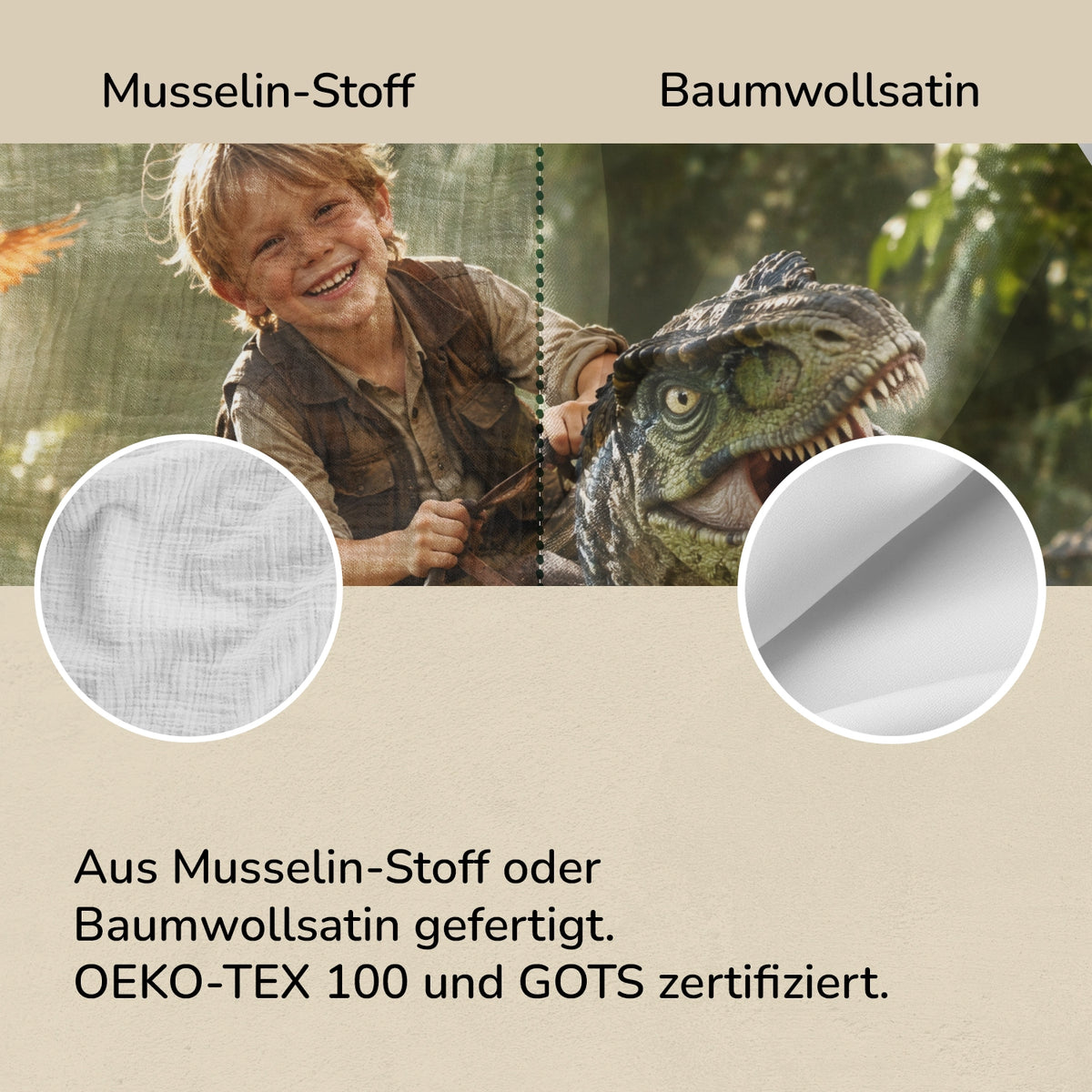 Personalisierte Bettwäsche "Dino"
