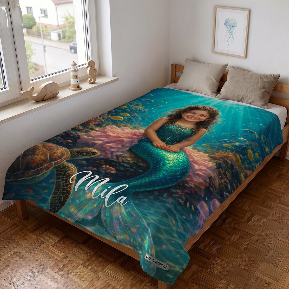 Personalisierte Decke "Meerjungfrau"