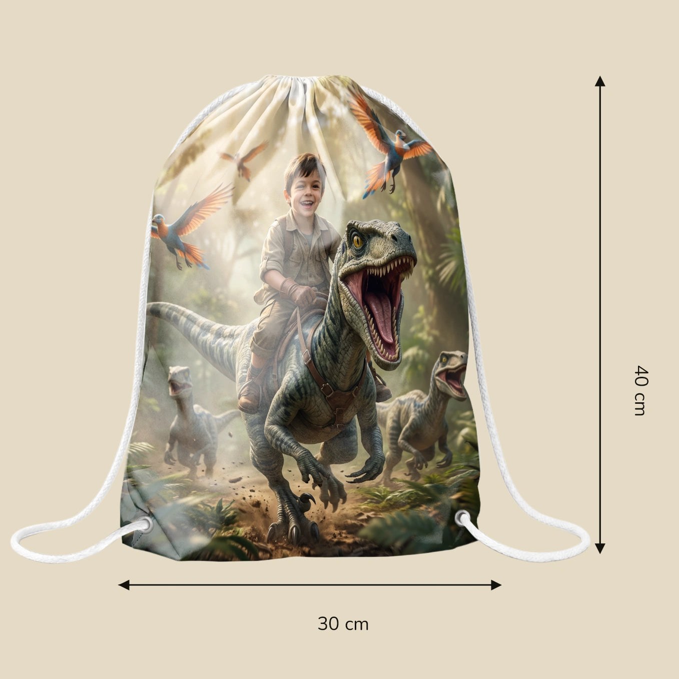 Personalisierter Kinder Turnbeutel "Dino"