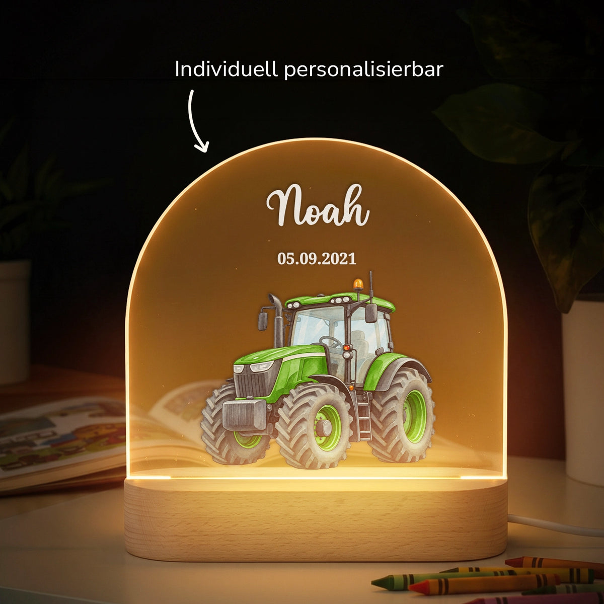 Personalisiertes Nachtlicht "Traktor"