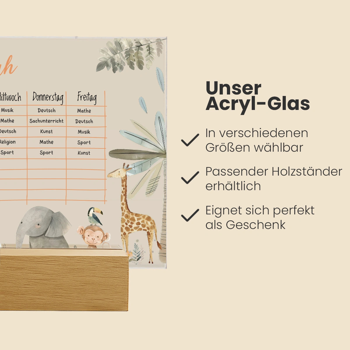 Personalisierter Safari Stundenplan