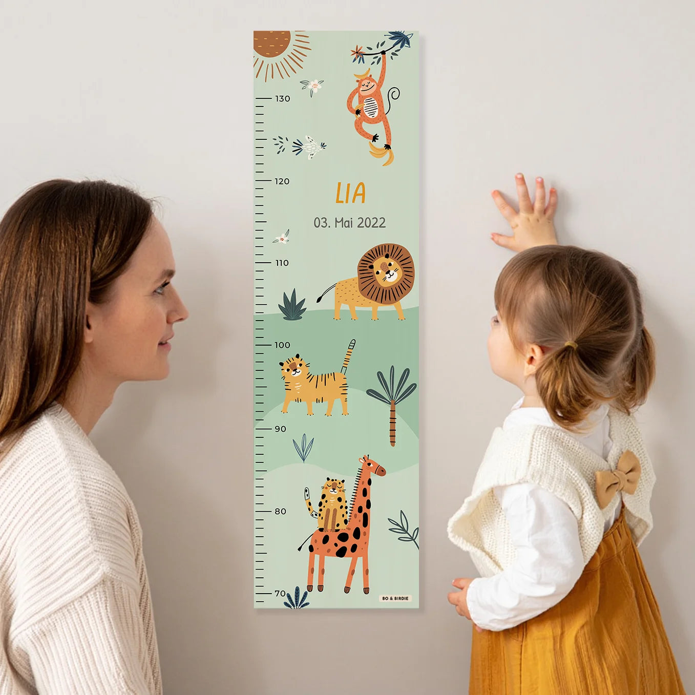 Personalisierte Messlatte "Wilde Safari"