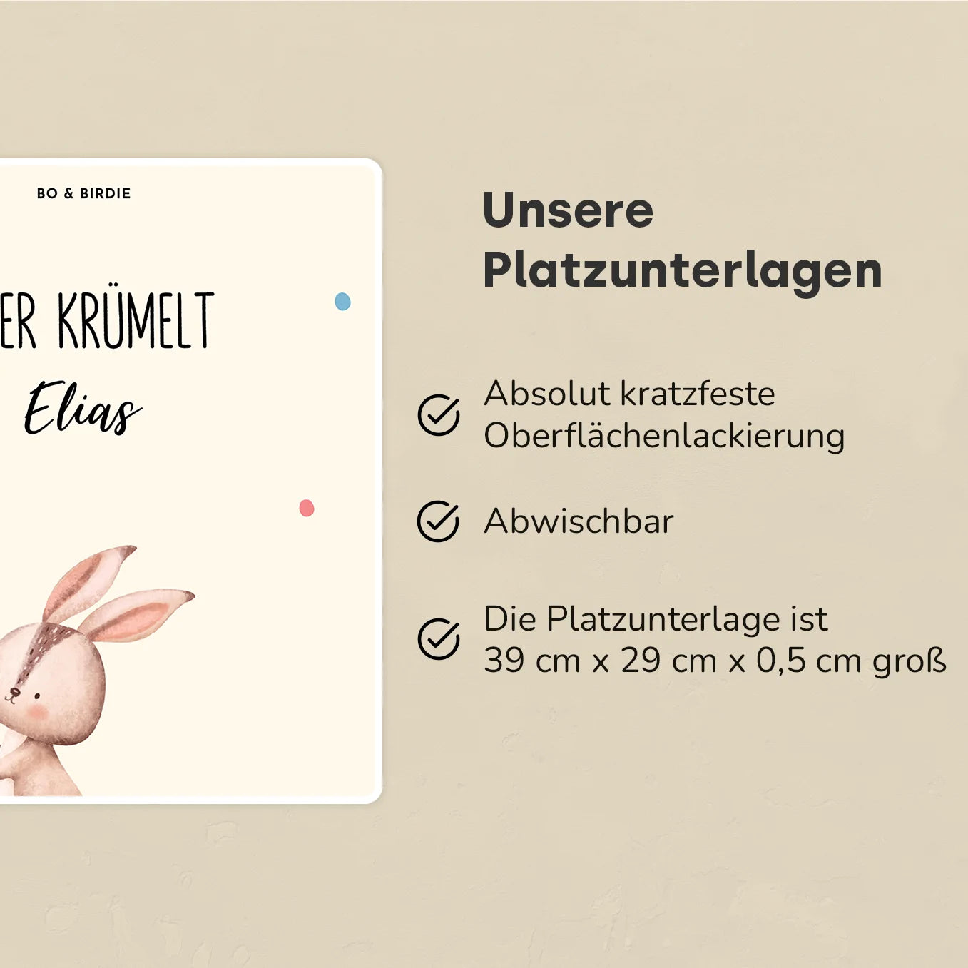 Personalisierte Tischunterlage "Konfetti"