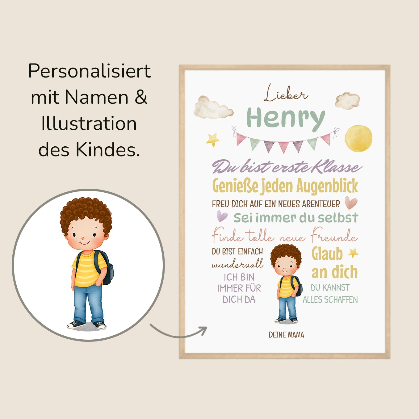 Personalisiertes Poster Einschulung "Erste Klasse"