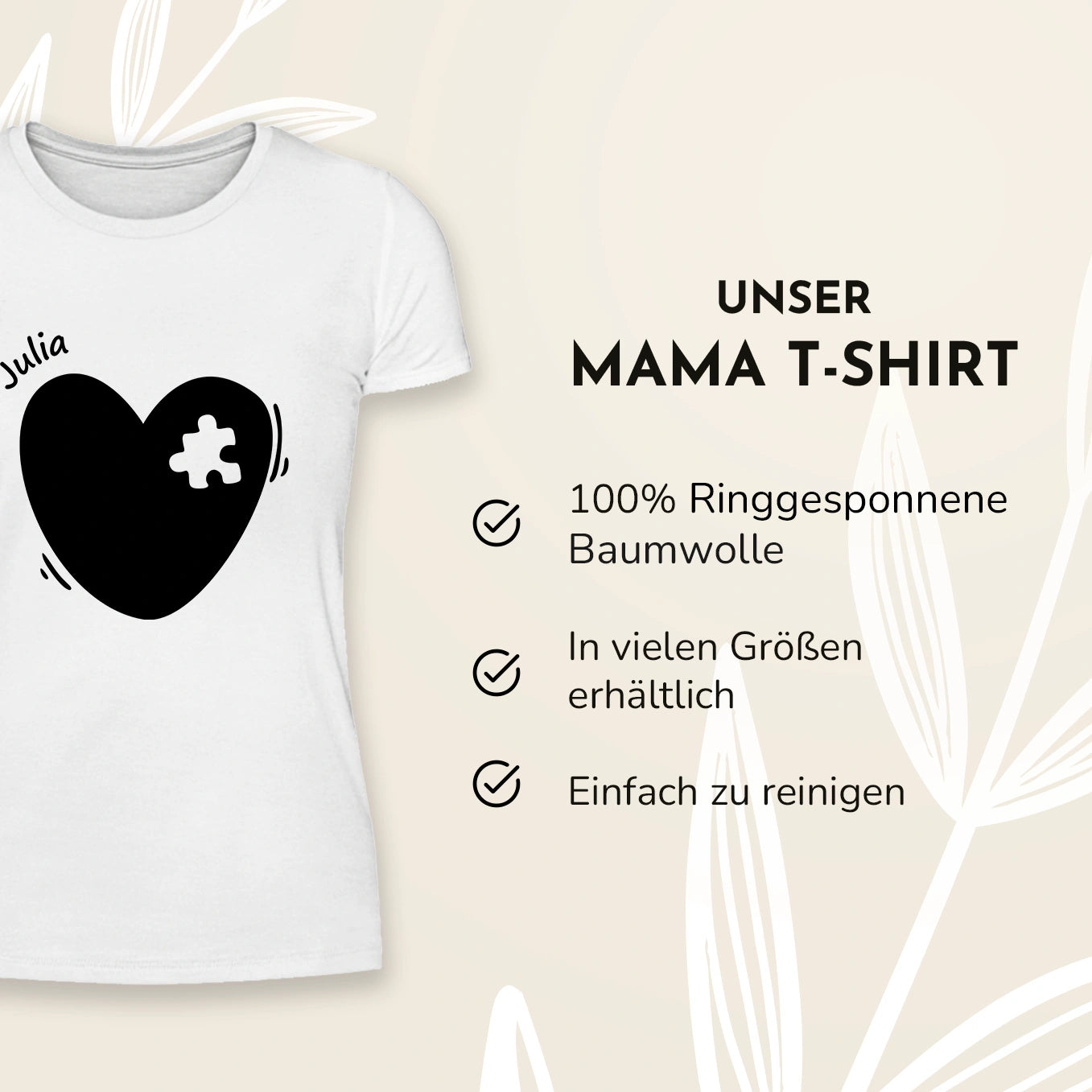 Personalisierter Partnerlook für Mama und Baby "Puzzleteil"