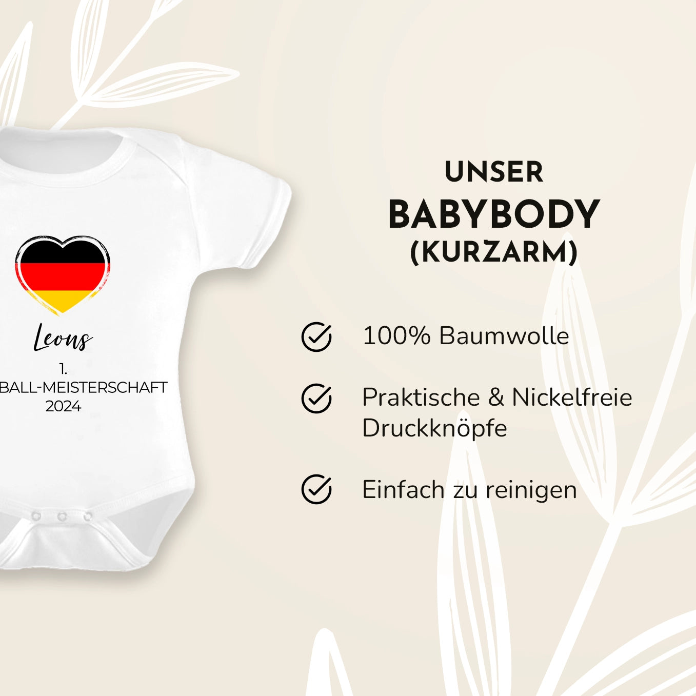 Personalisierter Baby Fußball-Body "Europameisterschaft"