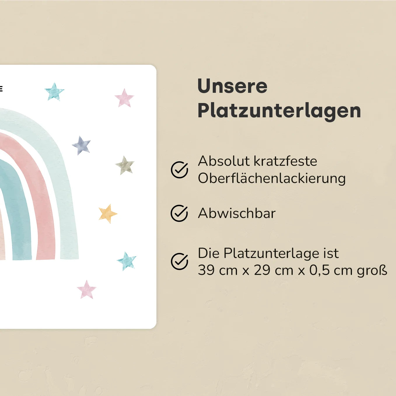 Personalisierte Tischunterlage "Regenbogen"