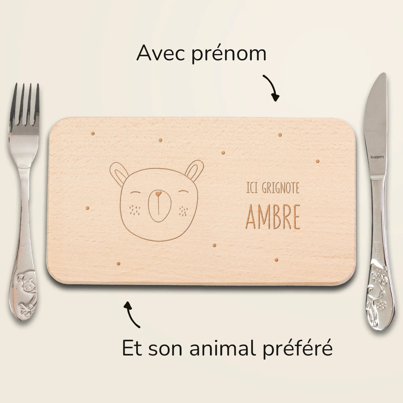 Personalisiertes Frühstücksbrettchen "Gravur"