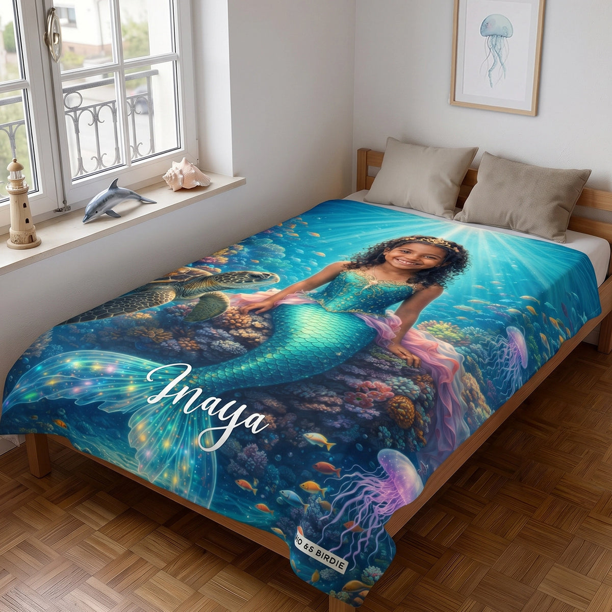 Personalisierte Decke "Meerjungfrau"
