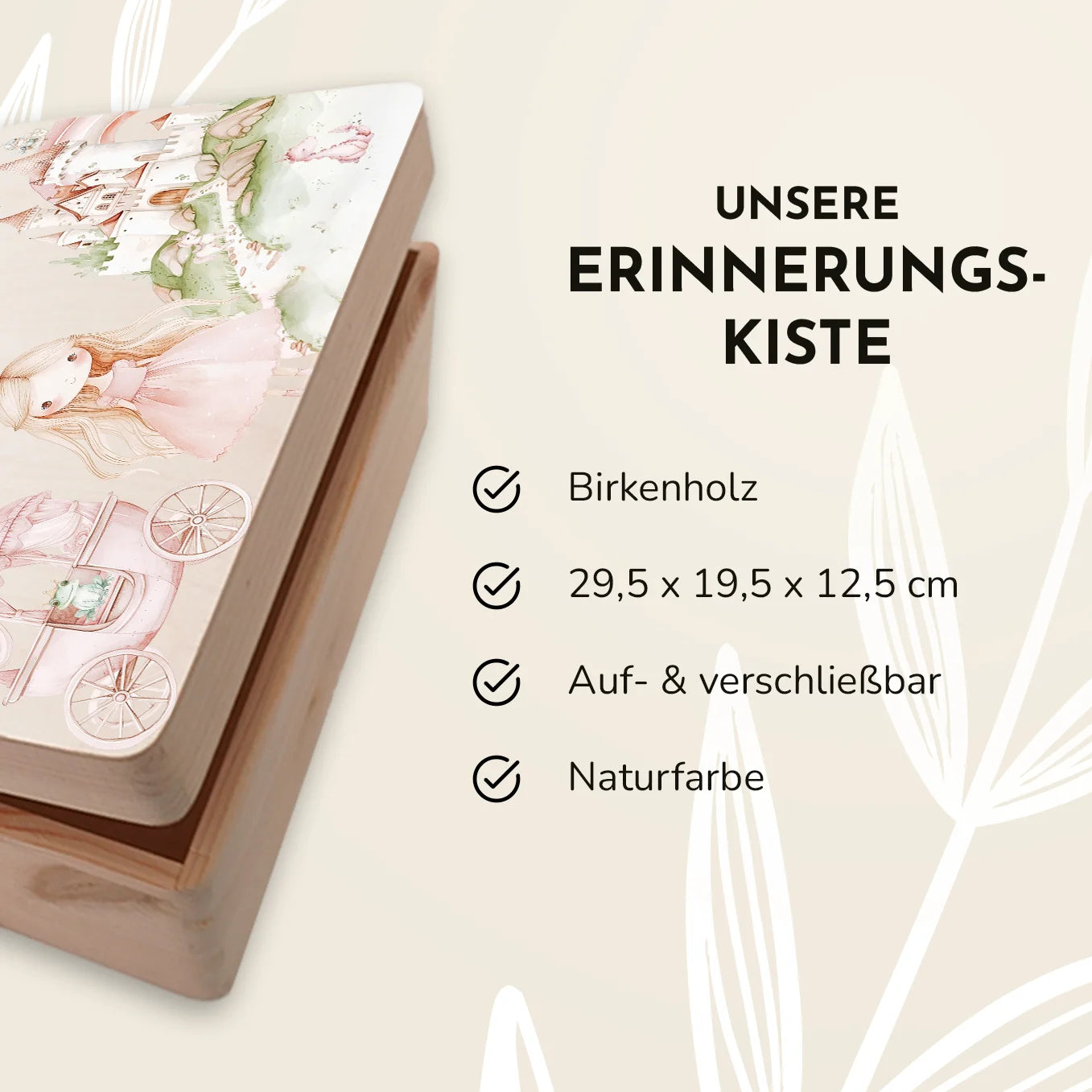 Personalisierte Erinnerungsbox "Prinzessin" Bo & Birdie