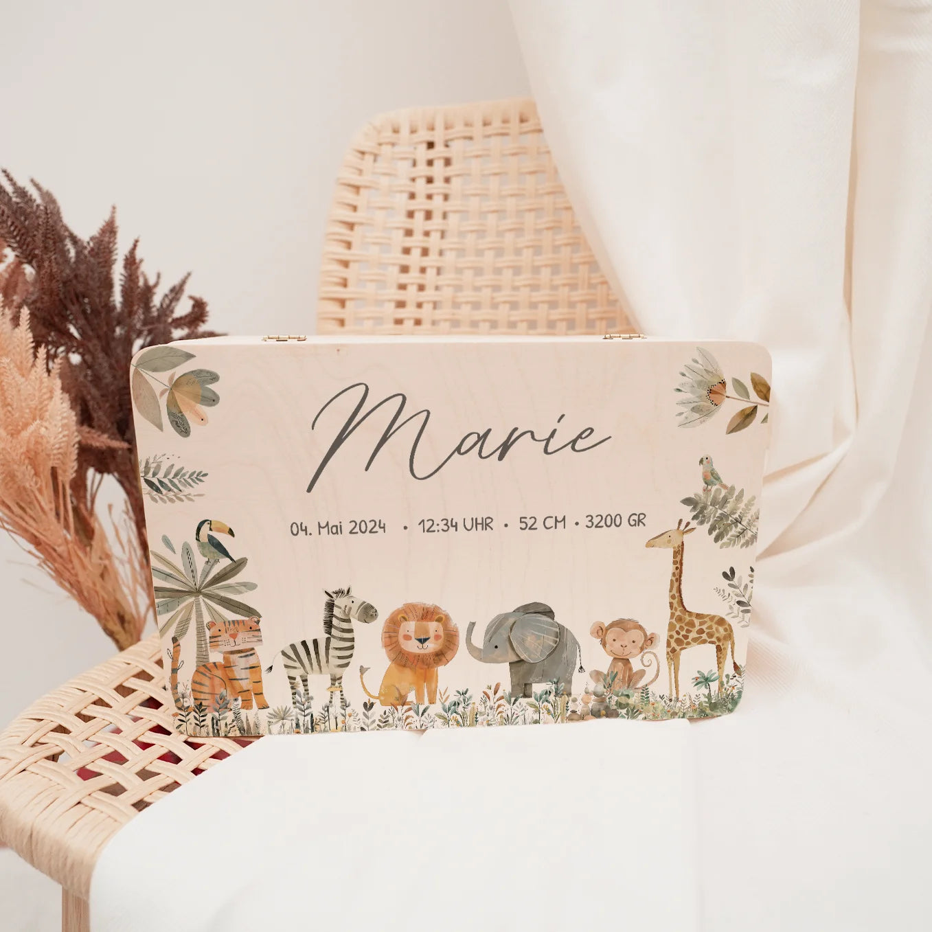 Personalisierte Erinnerungsbox "Safari Tiere" Bo & Birdie