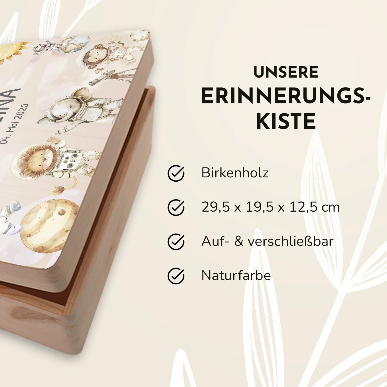 Personalisierte Erinnerungsbox "Weltall Safari" Bo & Birdie