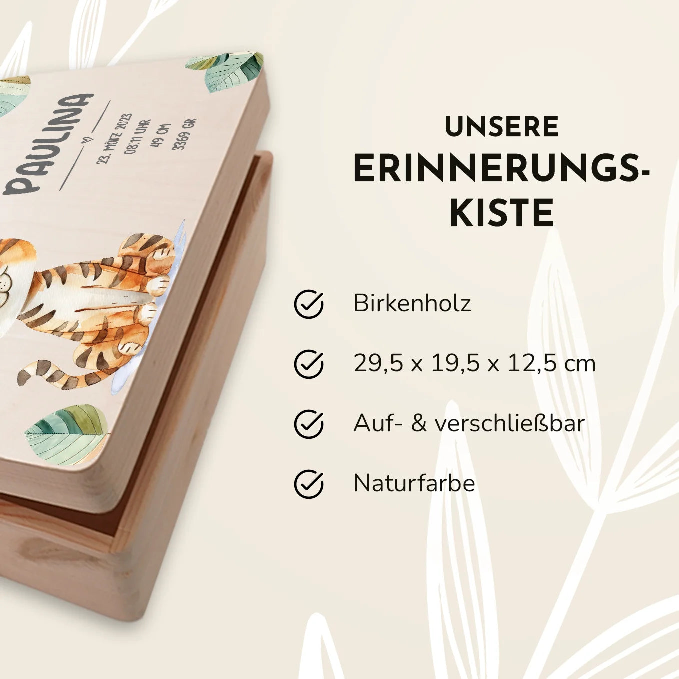 Personalisierte Erinnerungsbox "Wunschtier" Bo & Birdie