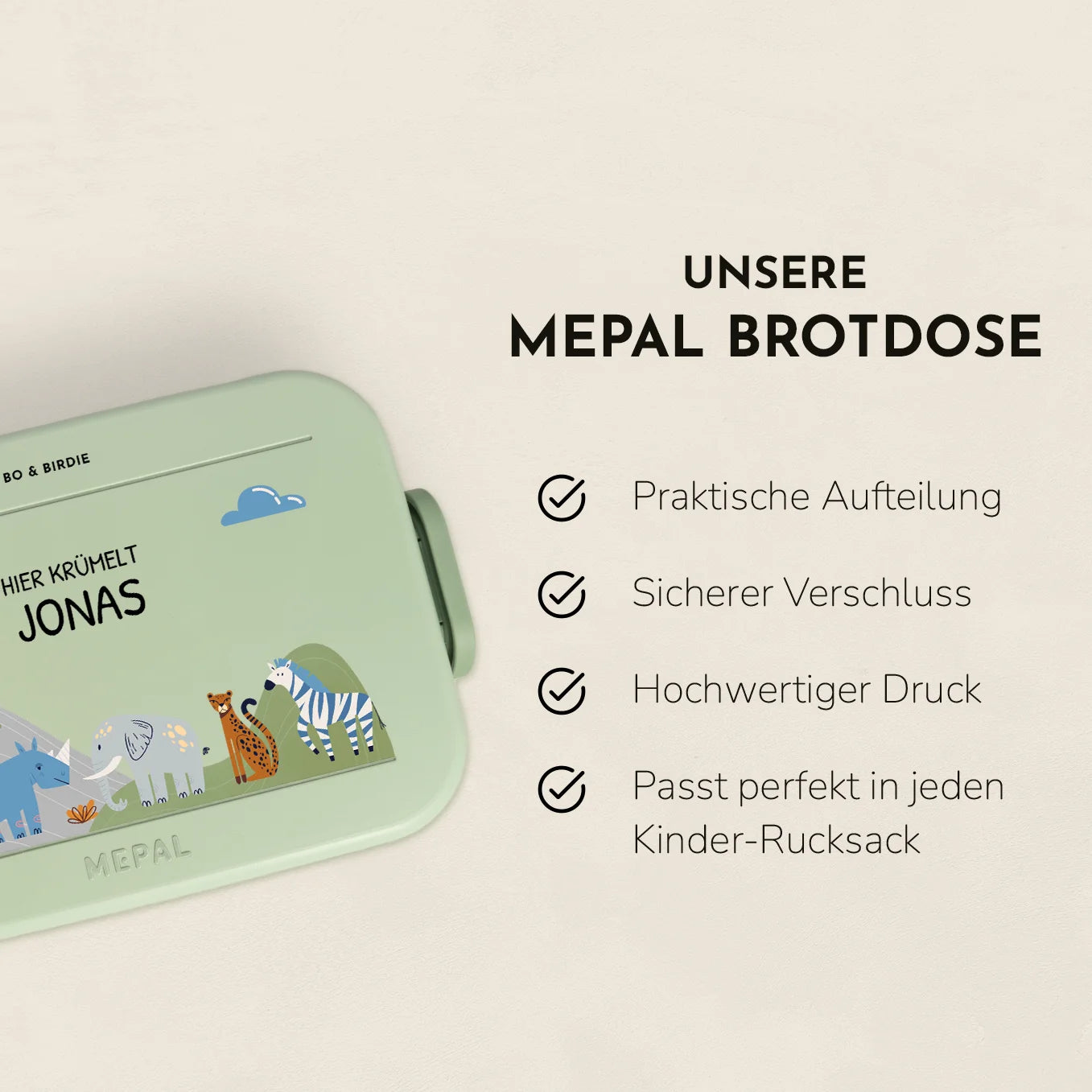 Personalisierte Mepal Brotdose "Afrika" Bo & Birdie