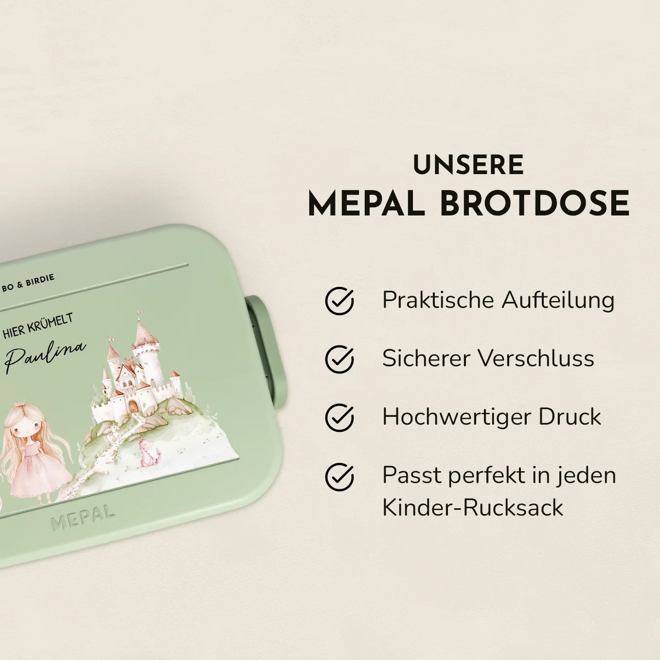 Personalisierte Mepal Brotdose "Prinzessin" Bo & Birdie