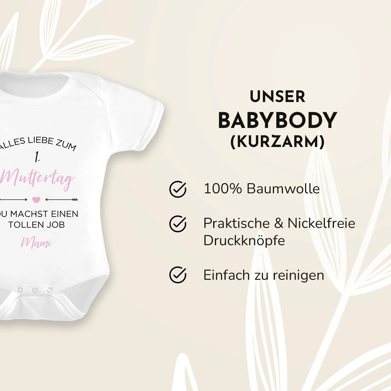 Personalisierter Babybody "Alles Liebe zum Muttertag" Bo & Birdie