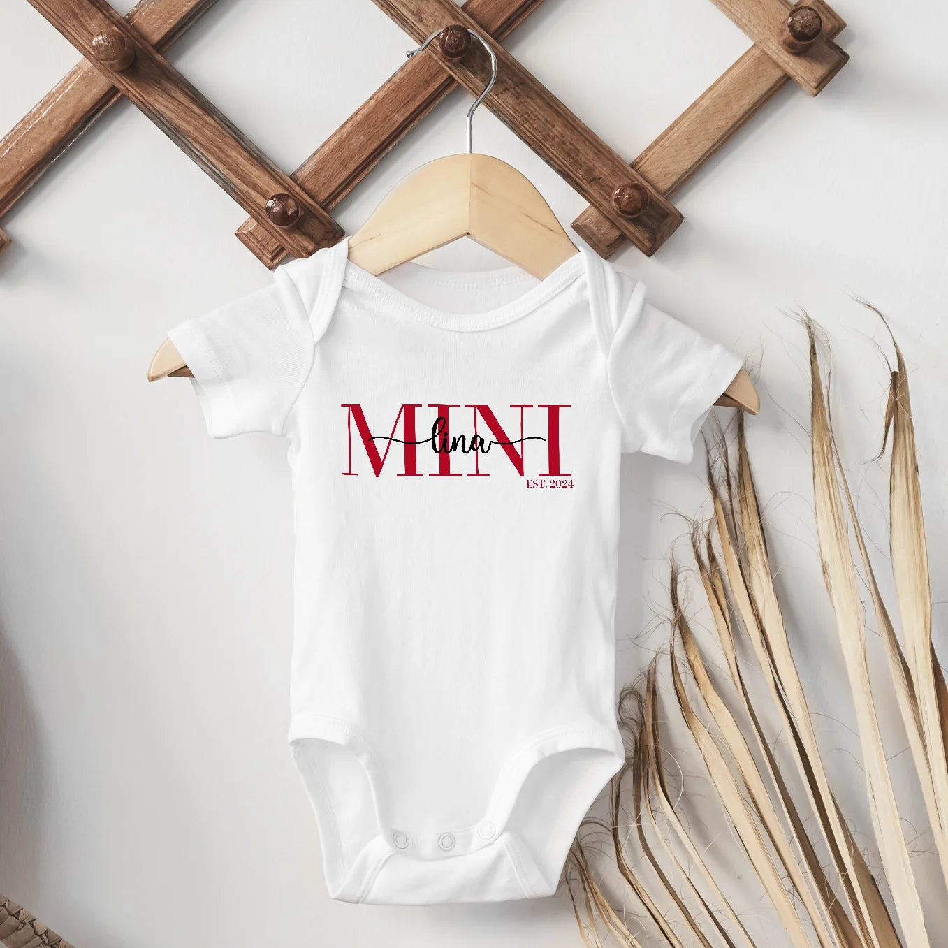 Personalisierter Babybody "MINI" 1. Teil vom Partnerlook Bo & Birdie