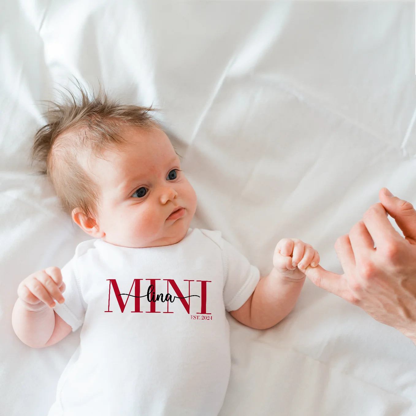 Personalisierter Babybody "MINI" 1. Teil vom Partnerlook Bo & Birdie